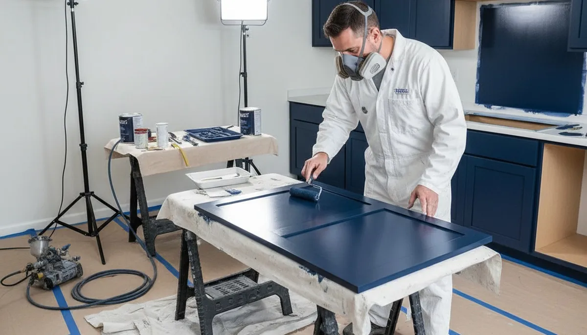 Professional cabinet painting in Cherry Hill, NJ kitchen by local house-painting experts