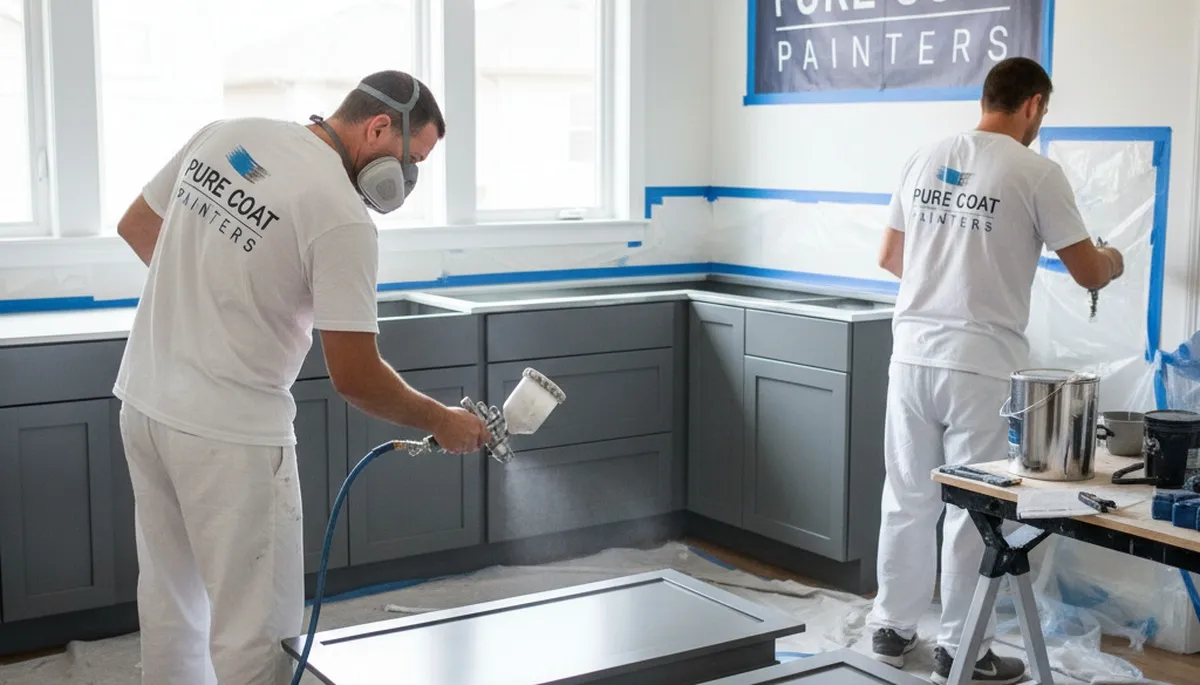 Professional cabinet painting in Cherry Hill, NJ kitchen by local house-painting experts