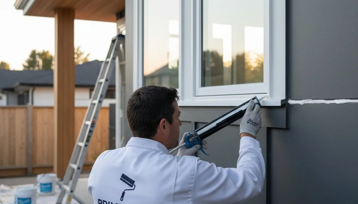 Professional caulking and sealing on Cherry Hill NJ home exterior by expert house painters