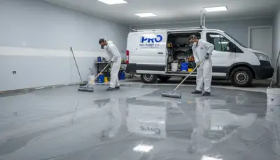 Epoxy garage floor coating applied by professional painters in Cherry Hill, NJ for a durable finish