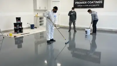 Epoxy garage floor coating in Cherry Hill, NJ by professional residential painters