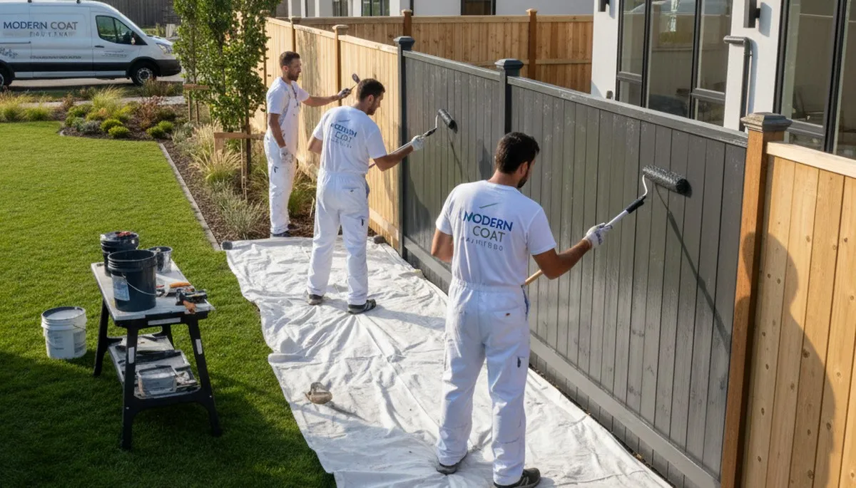 Professional fence painting service in Cherry Hill, NJ protecting wood, vinyl, and metal fences