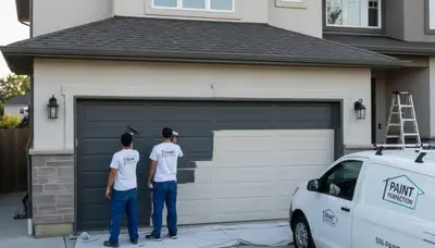 Professional garage door painting in Cherry Hill, NJ by local house painters enhancing curb appeal
