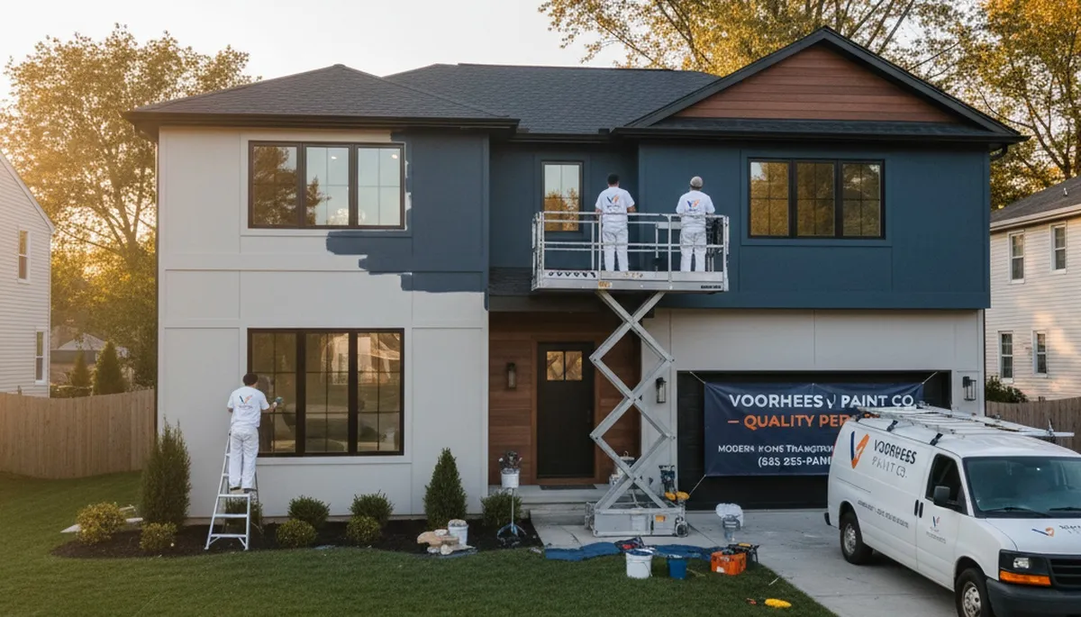 Professional house painters in Cherry Hill NJ applying exterior home paint for a lasting finish