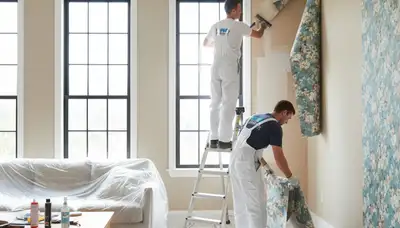 Professional wallpaper removal and wall preparation by house painters in Cherry Hill, NJ