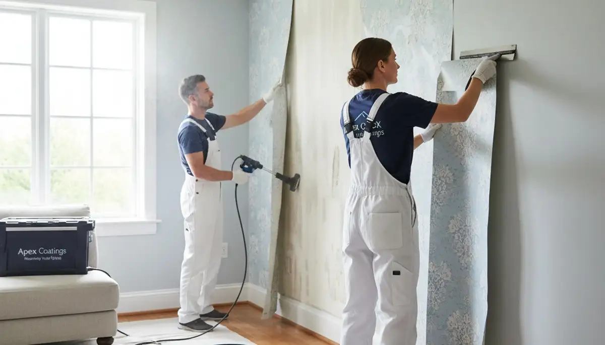 Professional wallpaper removal and wall prep by painters in Cherry Hill, NJ homes