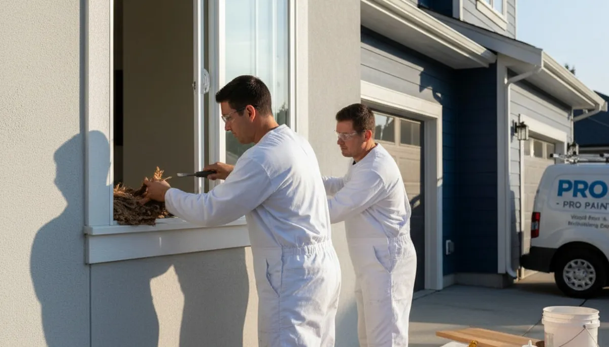 Professional wood rot repair on home exterior by painters in Cherry Hill, NJ